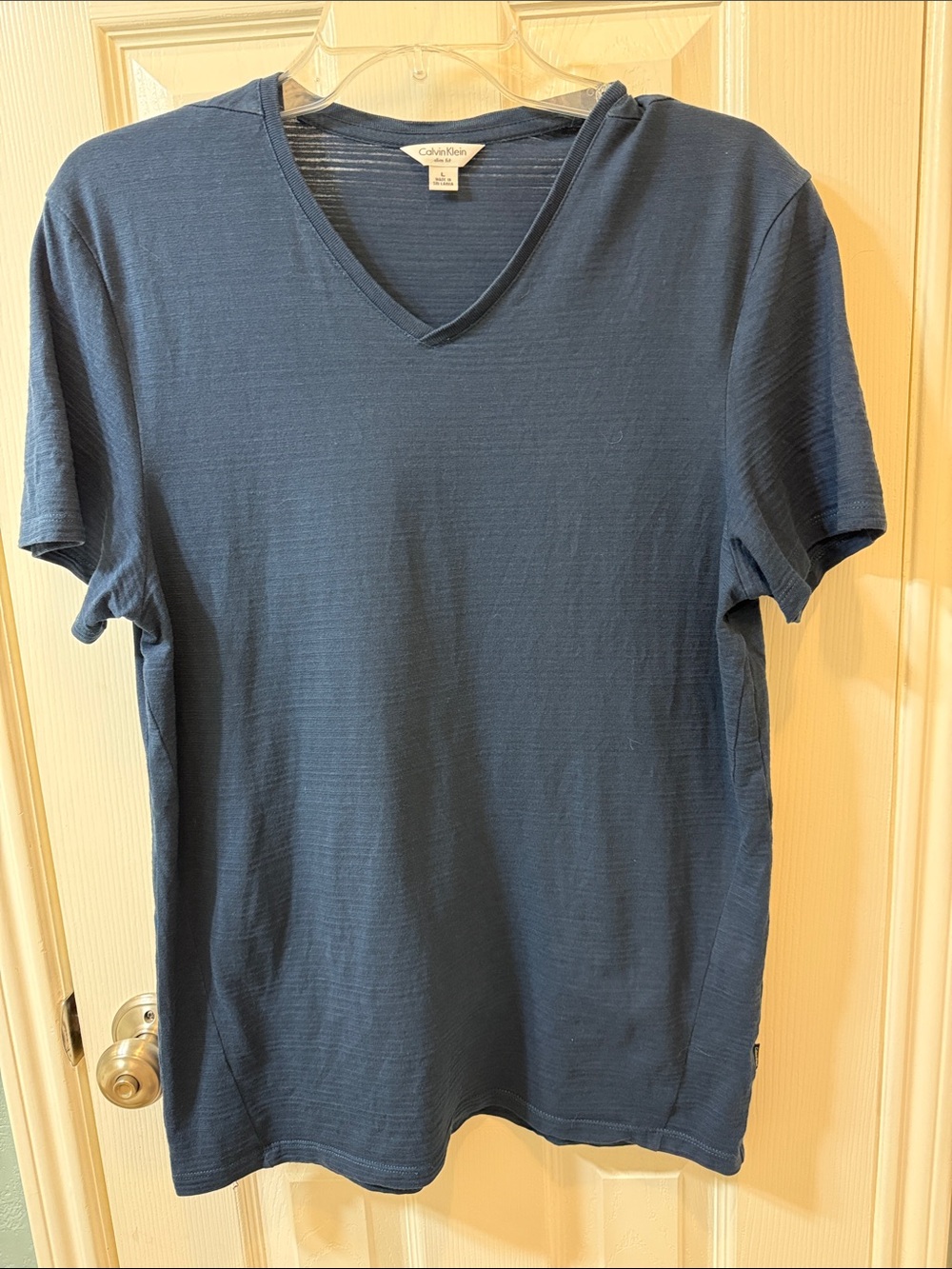 Calvin Klein Men's V-Neck Tee in Deep Blue